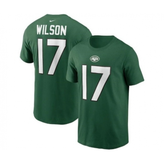 Men's New York Jets #17 Garrett Wilson 2022 Green Name & Number T-Shirt - Ujersey