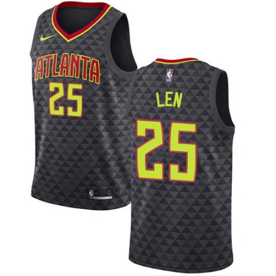 Women's Nike Atlanta Hawks #25 Alex Len Swingman Black NBA Jersey - Icon Edition - Ujersey
