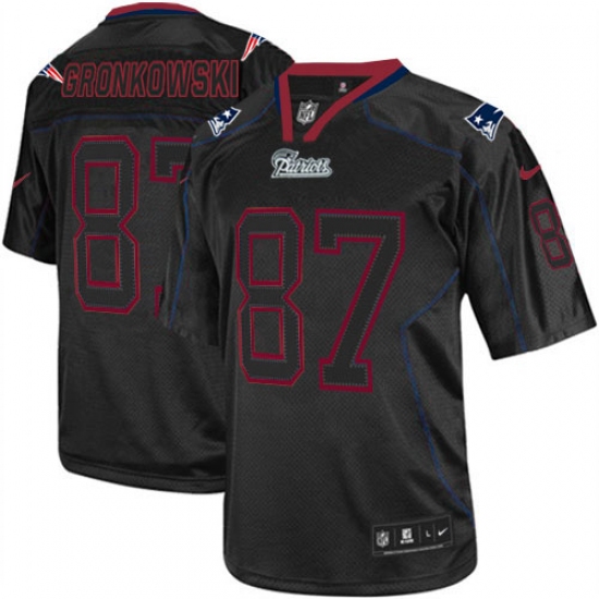 Men's Nike New England Patriots #87 Rob Gronkowski Elite Lights Out Black NFL Jersey - Ujersey