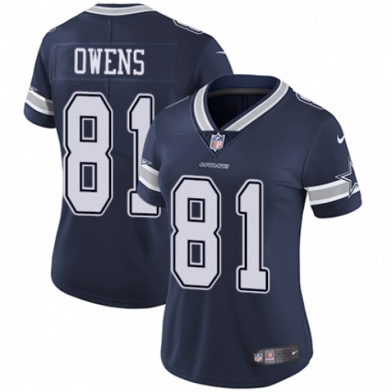 Women's Nike Dallas Cowboys #81 Terrell Owens Navy Blue Team Color Vapor Untouchable Limited Player NFL Jersey - Ujersey