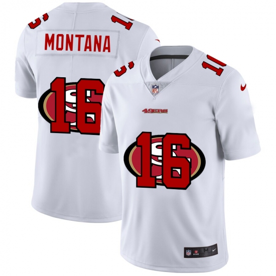 Men's San Francisco 49ers #16 Joe Montana White Nike White Shadow Edition Limited Jersey - Ujersey