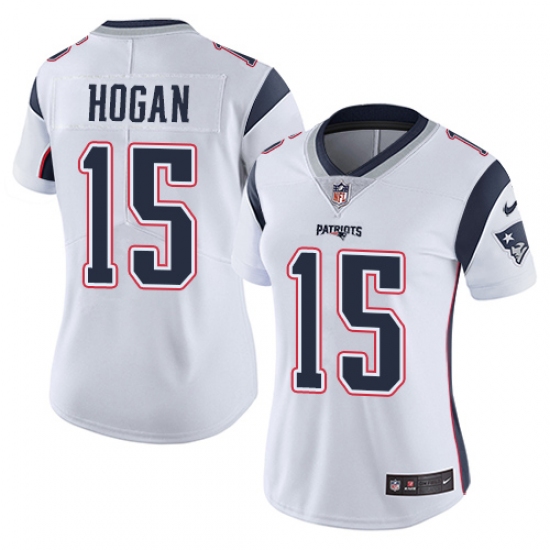 Women's Nike New England Patriots #15 Chris Hogan White Vapor Untouchable Limited Player NFL Jersey - Ujersey