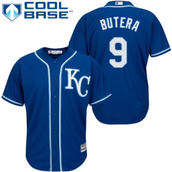 Men's Majestic Kansas City Royals #9 Drew Butera Replica Blue Alternate 2 Cool Base MLB Jersey - Ujersey