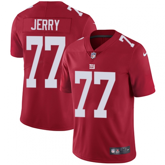 Men's Nike New York Giants #77 John Jerry Red Alternate Vapor Untouchable Limited Player NFL Jersey - Ujersey