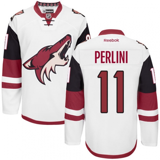 Women's Reebok Arizona Coyotes #11 Brendan Perlini Authentic White Away NHL Jersey - Ujersey