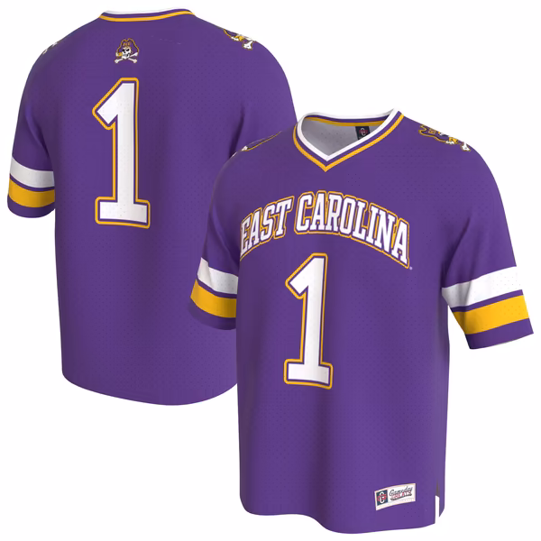 Youth GameDay Greats Purple ECU Pirates Lightweight Collegiate Football Fashion Jersey