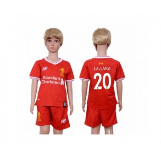Liverpool #20 Lallana Red Home Kid Soccer Club Jersey
