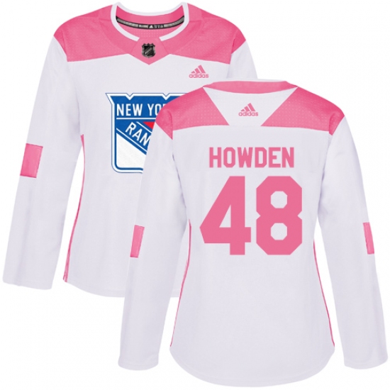 Women's Adidas New York Rangers #48 Brett Howden Authentic White Pink Fashion NHL Jersey - Ujersey