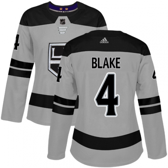 Women's Adidas Los Angeles Kings #7 Oscar Fantenberg Authentic Gray Alternate NHL Jersey - Ujersey