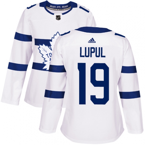 Women's Adidas Toronto Maple Leafs #19 Joffrey Lupul Authentic White 2018 Stadium Series NHL Jersey - Ujersey