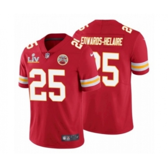 Youth Kansas City Chiefs #25 Clyde Edwards Helaire Red Super Bowl LV Jersey - Ujersey