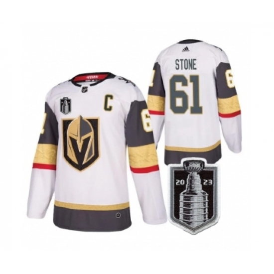 Men's Vegas Golden Knights #61 Mark Stone White 2023 Stanley Cup Final Stitched Jersey - Ujersey