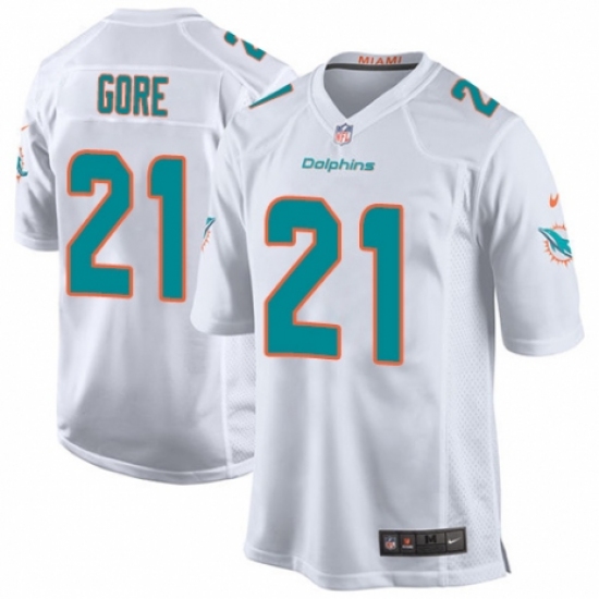 Men's Nike Miami Dolphins #21 Frank Gore Game White NFL Jersey - Ujersey