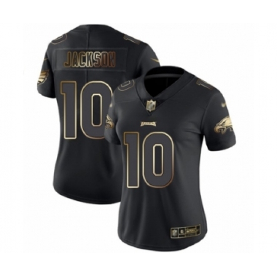 Women's Philadelphia Eagles #10 DeSean Jackson Black Gold Vapor Untouchable Limited Player Football Jersey - Ujersey