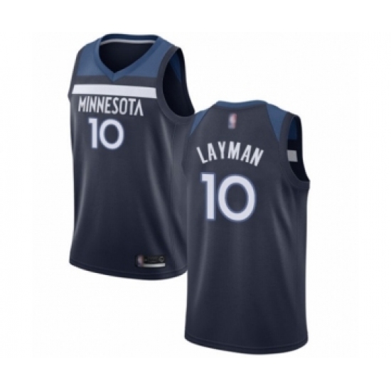 Youth Minnesota Timberwolves #10 Jake Layman Swingman Navy Blue Basketball Jersey - Icon Edition - Ujersey