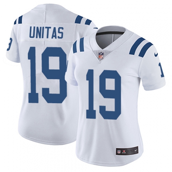 Women's Nike Indianapolis Colts #19 Johnny Unitas Elite White NFL Jersey - Ujersey