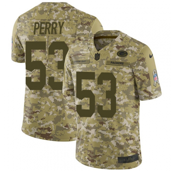 Men's Nike Green Bay Packers #53 Nick Perry Limited Camo 2018 Salute to Service NFL Jersey - Ujersey