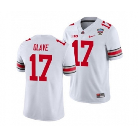 Men's Ohio State Buckeyes Chris Olave 2021 Sugar Bowl White Football Jersey