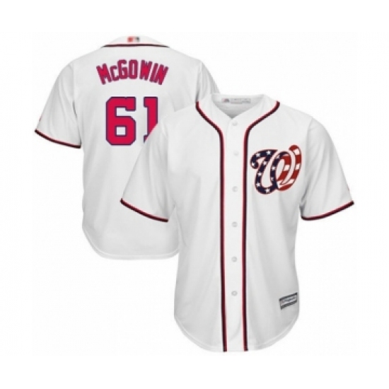 Youth Washington Nationals #61 Kyle McGowin Authentic White Home Cool Base Baseball Player Jersey - Ujersey