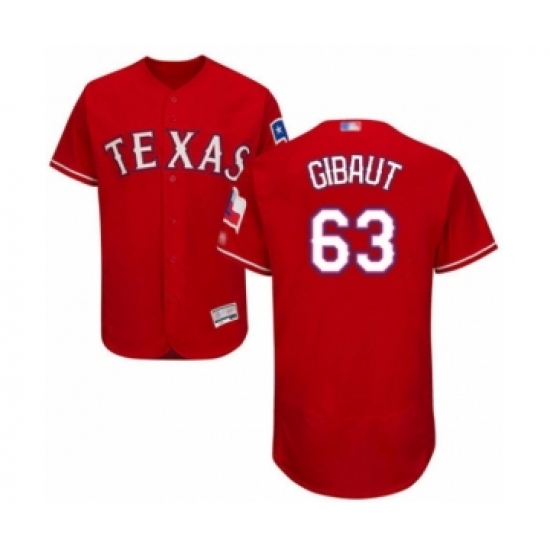 Men's Texas Rangers #63 Ian Gibaut Red Alternate Flex Base Authentic Collection Baseball Player Jersey - Ujersey