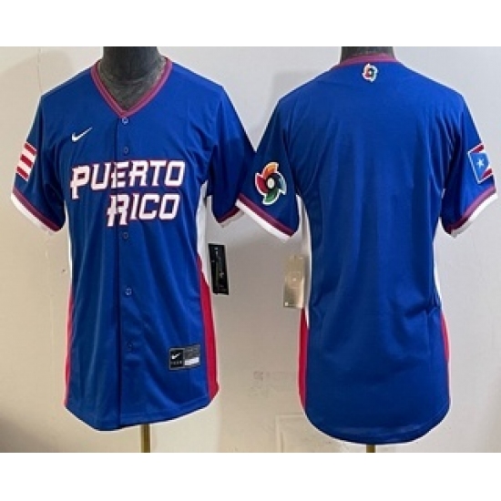 Women's Dominican Republic Big Logo Royal 2026 World Baseball Classic Cool Base Jersey