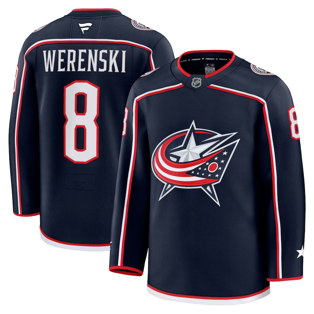 Men's Columbus Blue Jackets Zach Werenski Fanatics Navy Home Premium Jersey - ujerseystore