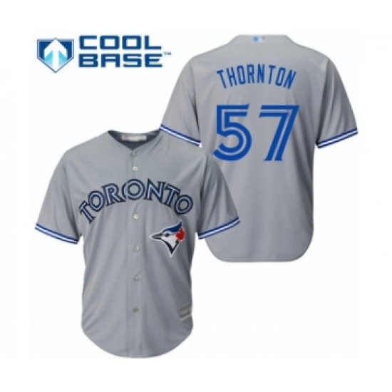Youth Toronto Blue Jays #57 Trent Thornton Authentic Grey Road Baseball Player Jersey - Ujersey