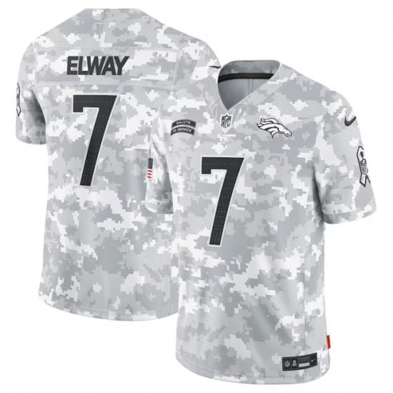 Men's Denver Broncos #7 John Elway 2024 Arctic Camo Salute To Service Limited Stitched Football Jersey - Ujersey