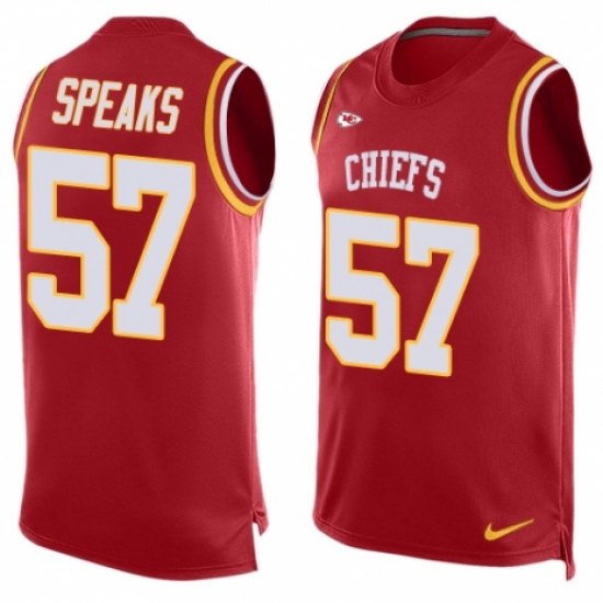 Men's Nike Kansas City Chiefs #57 Breeland Speaks Limited Red Player Name & Number Tank Top NFL Jersey - Ujersey