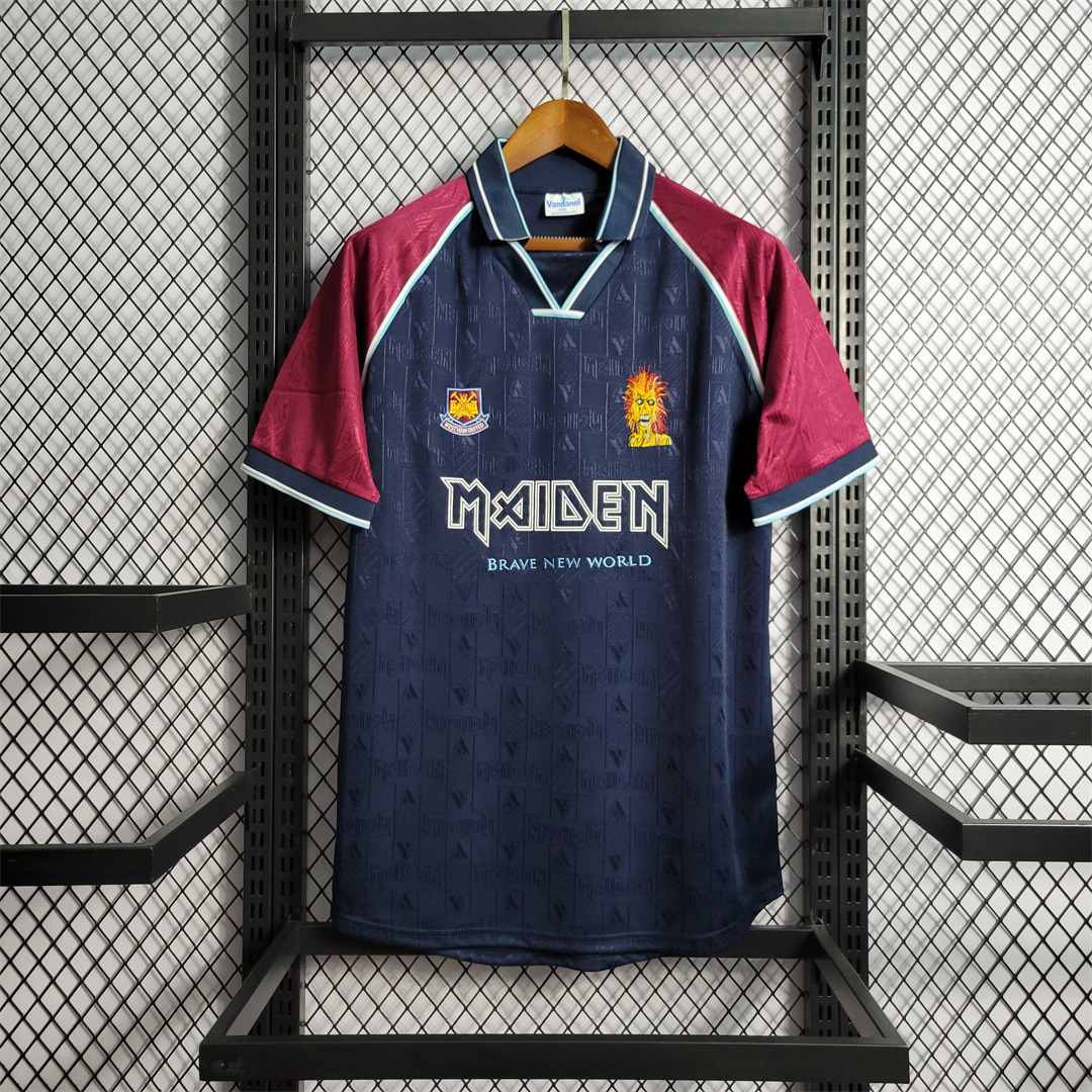 West Ham United Retro Football Jersey Iron Maiden Home Joint Board Shirt 1999/01 - U-jersey