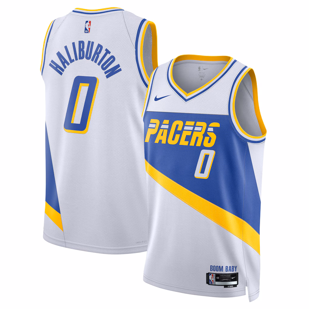 Unisex Indiana Pacers Tyrese Haliburton Nike White 2025/26 Swingman Jersey - City Edition