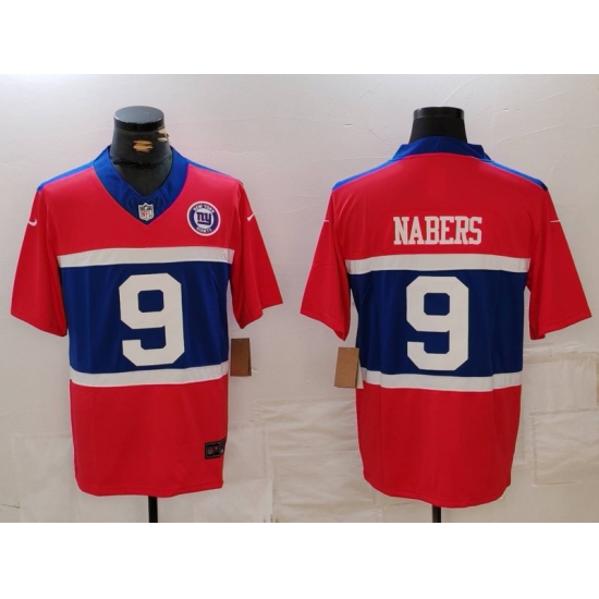 Men's New York Giants #9 Malik Nabers Limited Red Alternate FUSE Team Vapor Jersey - Ujersey