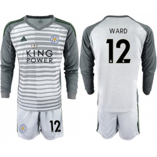 Leicester City #12 Ward Grey Goalkeeper Long Sleeves Soccer Club Jersey
