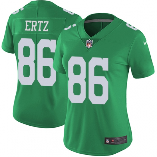 Women's Nike Philadelphia Eagles #86 Zach Ertz Limited Green Rush Vapor Untouchable NFL Jersey - Ujersey