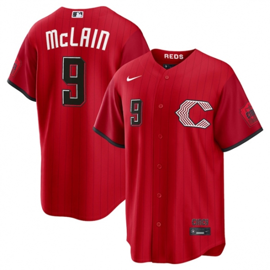 Men's Cincinnati Reds #9 Matt McLain Red 2026 City Connect Stadium Stitched Baseball Jersey - Ujersey