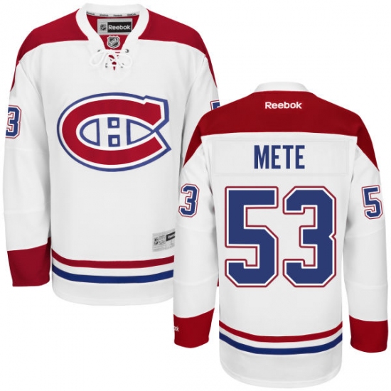 Women's Reebok Montreal Canadiens #53 Victor Mete Authentic White Away NHL Jersey - Ujersey