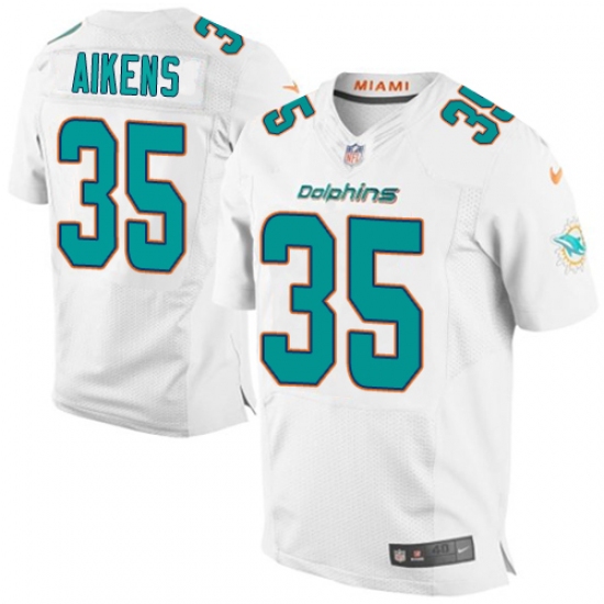 Men's Nike Miami Dolphins #35 Walt Aikens Elite White NFL Jersey - Ujersey