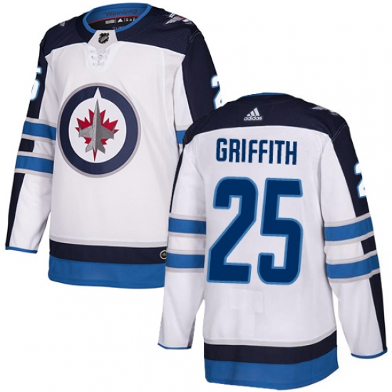 Men's Adidas Winnipeg Jets #25 Seth Griffith Authentic White Away NHL Jersey - Ujersey