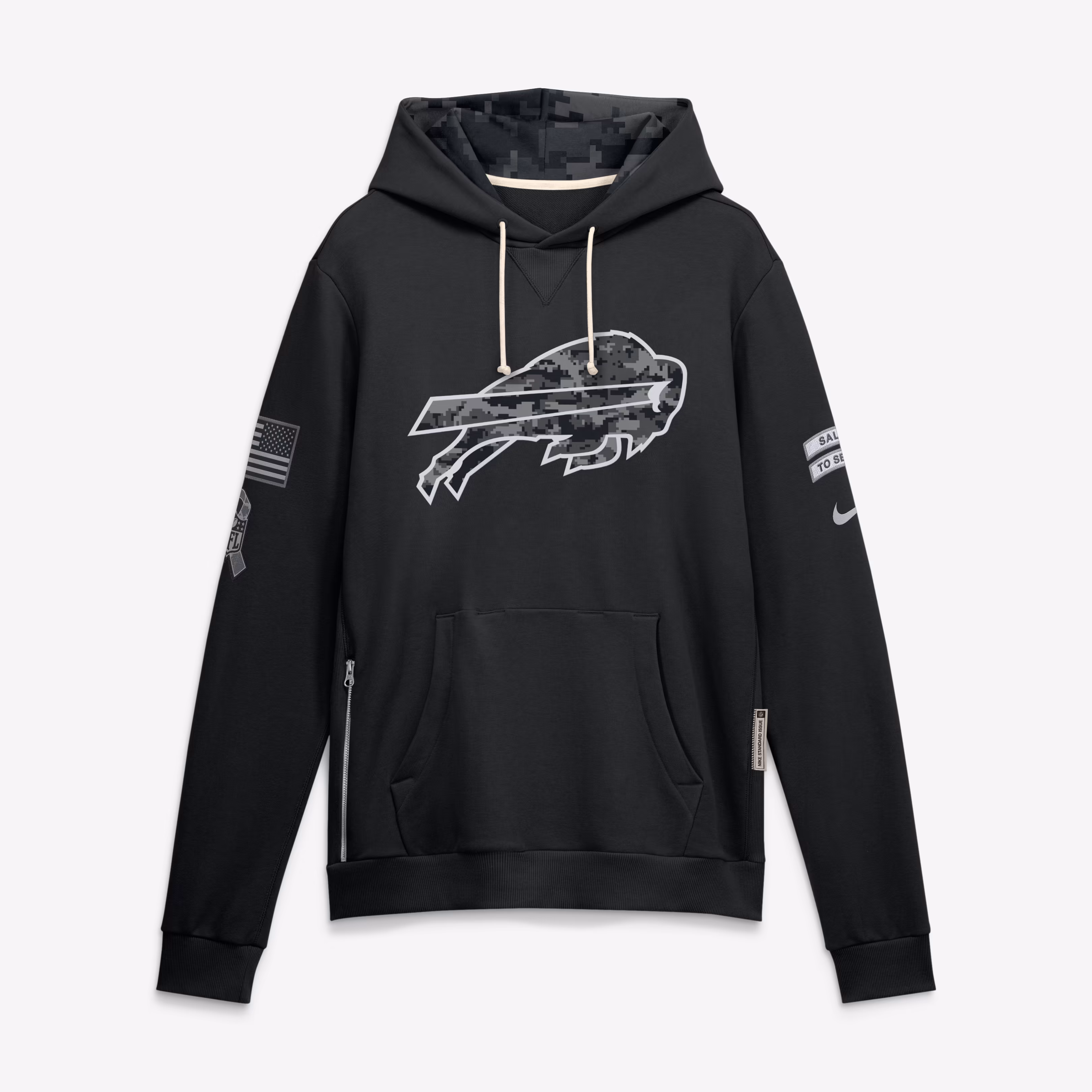 Men's Buffalo Bills  Nike Black 2026 Salute to Service Sideline Dri-FIT Pullover Hoodie - U-jersey