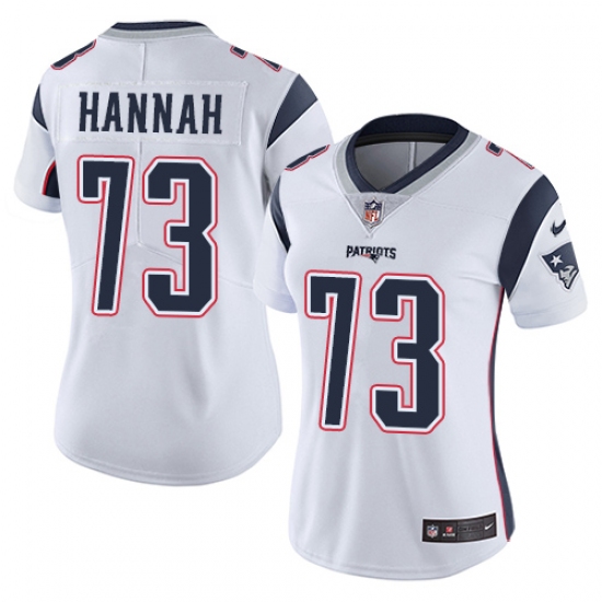 Women's Nike New England Patriots #73 John Hannah White Vapor Untouchable Limited Player NFL Jersey - Ujersey