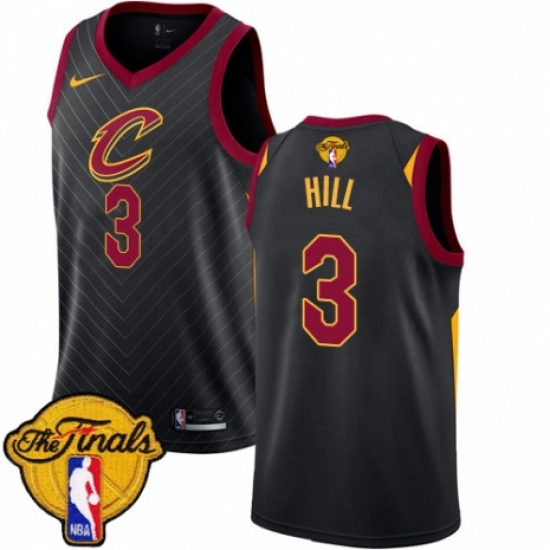 Women's Nike Cleveland Cavaliers #3 George Hill Authentic Black 2018 NBA Finals Bound NBA Jersey Statement Edition - Ujersey