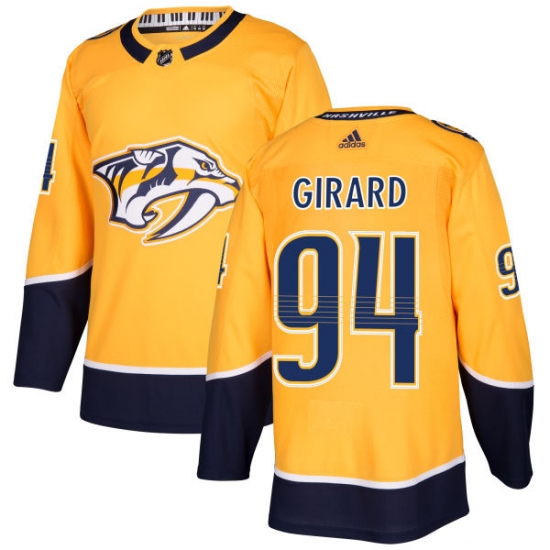 Men's Adidas Nashville Predators #94 Samuel Girard Authentic Gold Home NHL Jersey - Ujersey
