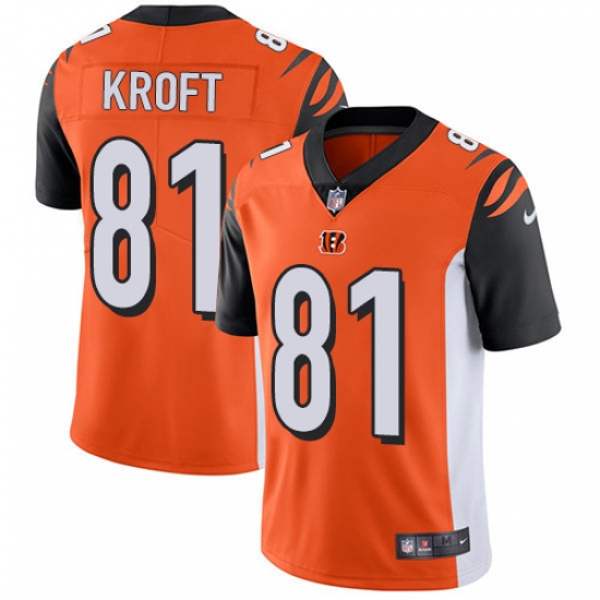 Men's Nike Cincinnati Bengals #81 Tyler Kroft Vapor Untouchable Limited Orange Alternate NFL Jersey - Ujersey