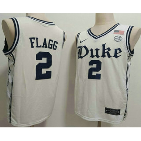 Men's Duke Blue Devils #2 Cooper Flagg White Alternate College Basketball Jersey - Ujersey