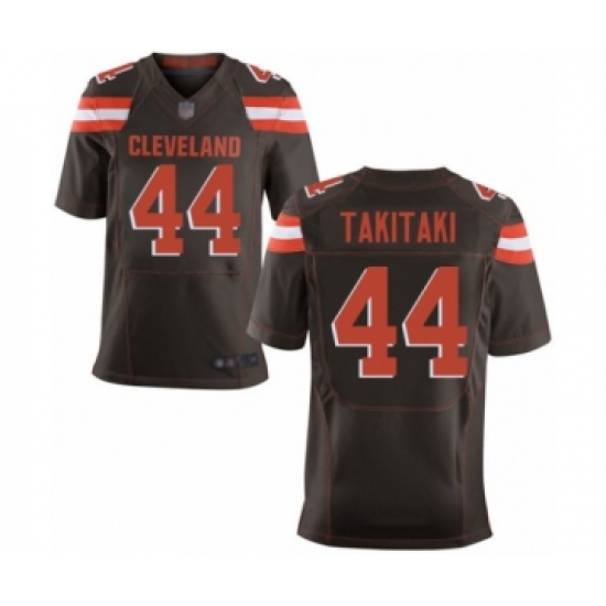 Men's Cleveland Browns #44 Sione Takitaki Elite Brown Team Color Football Jersey - Ujersey