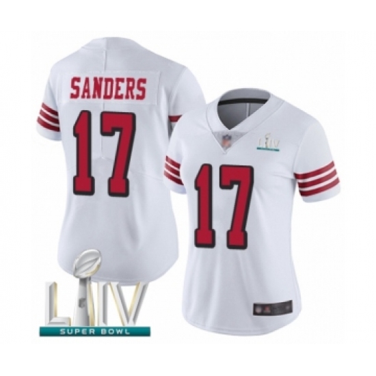 Women's San Francisco 49ers #17 Emmanuel Sanders Limited White Rush Vapor Untouchable Super Bowl LIV Bound Football Jersey - Ujersey