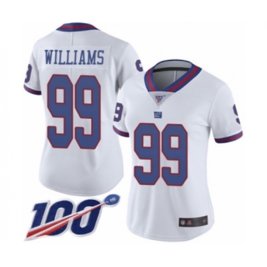 Women's New York Giants #99 Leonard Williams Limited White Rush Vapor Untouchable 100th Season Football Jersey - Ujersey