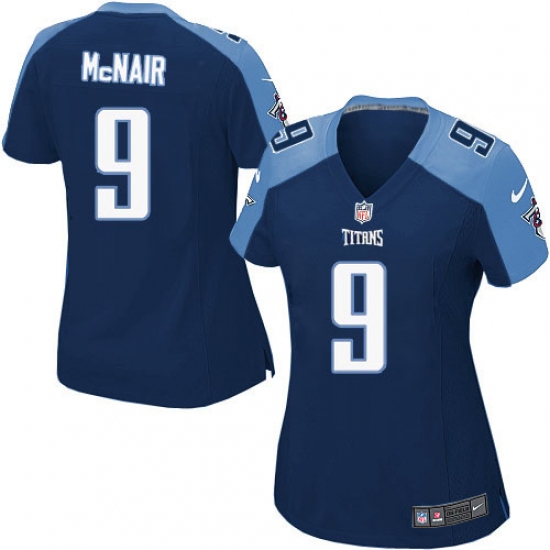 Women's Nike Tennessee Titans #9 Steve McNair Game Navy Blue Alternate NFL Jersey - Ujersey