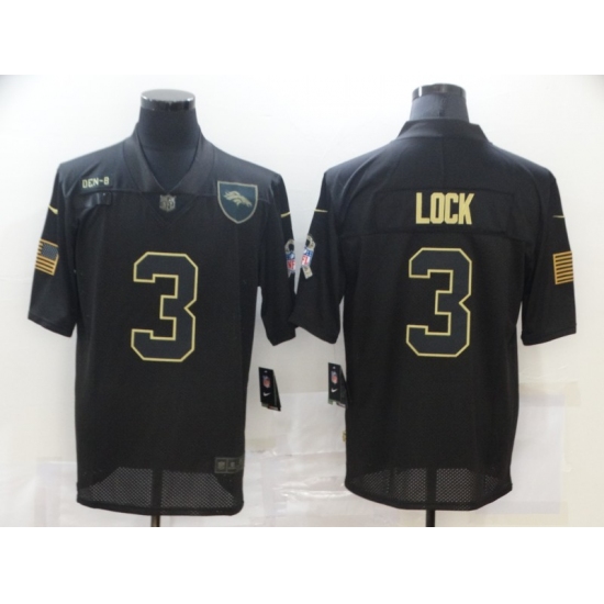 Men's Denver Broncos #3 Drew Lock Black Nike 2020 Salute To Service Limited Jersey - Ujersey