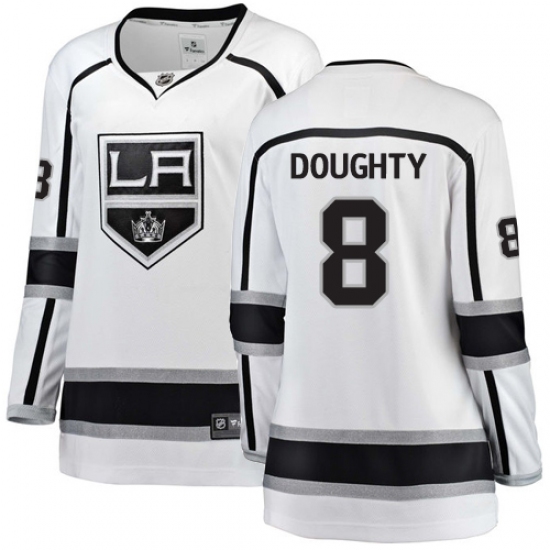 Women's Los Angeles Kings #8 Drew Doughty Authentic White Away Fanatics Branded Breakaway NHL Jersey - Ujersey